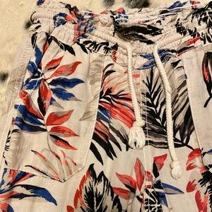 Cali 180 Bold Tropical Linen Pants with Pockets Size XS 🌴